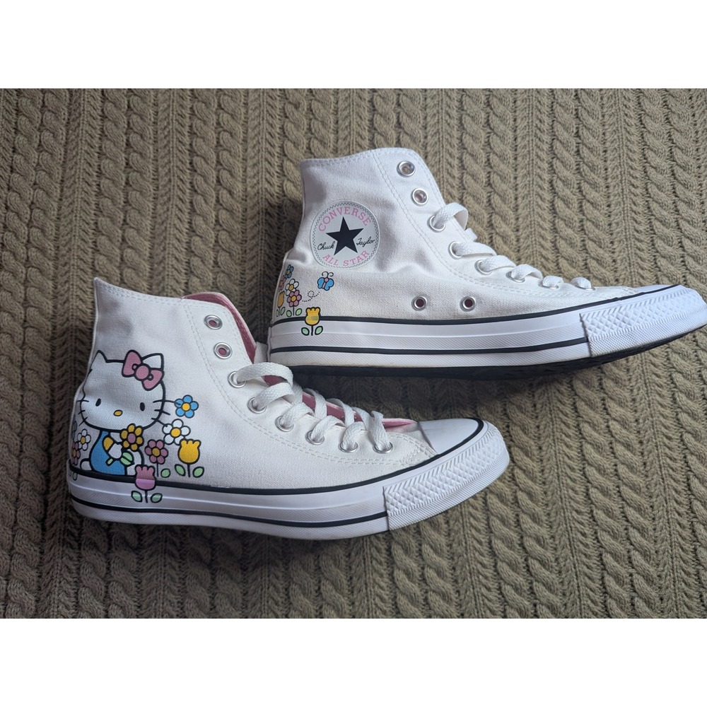 Converse x Hello Kitty Chuck Taylor All Star High Top White Pink Sz 8.5
